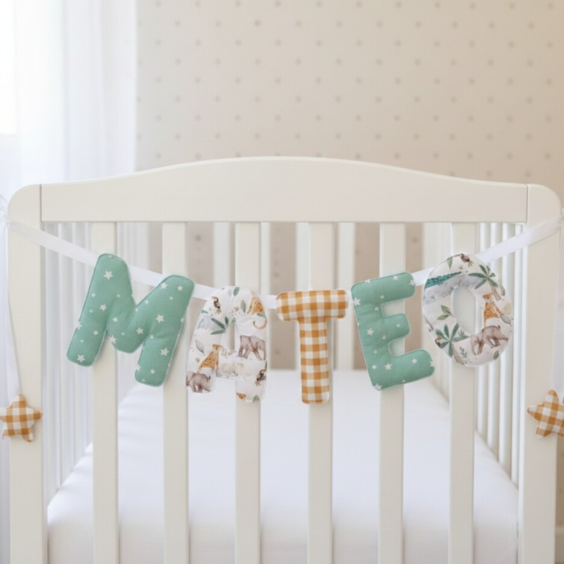 Guirnalda personalizada nombre bebé Selva - 1