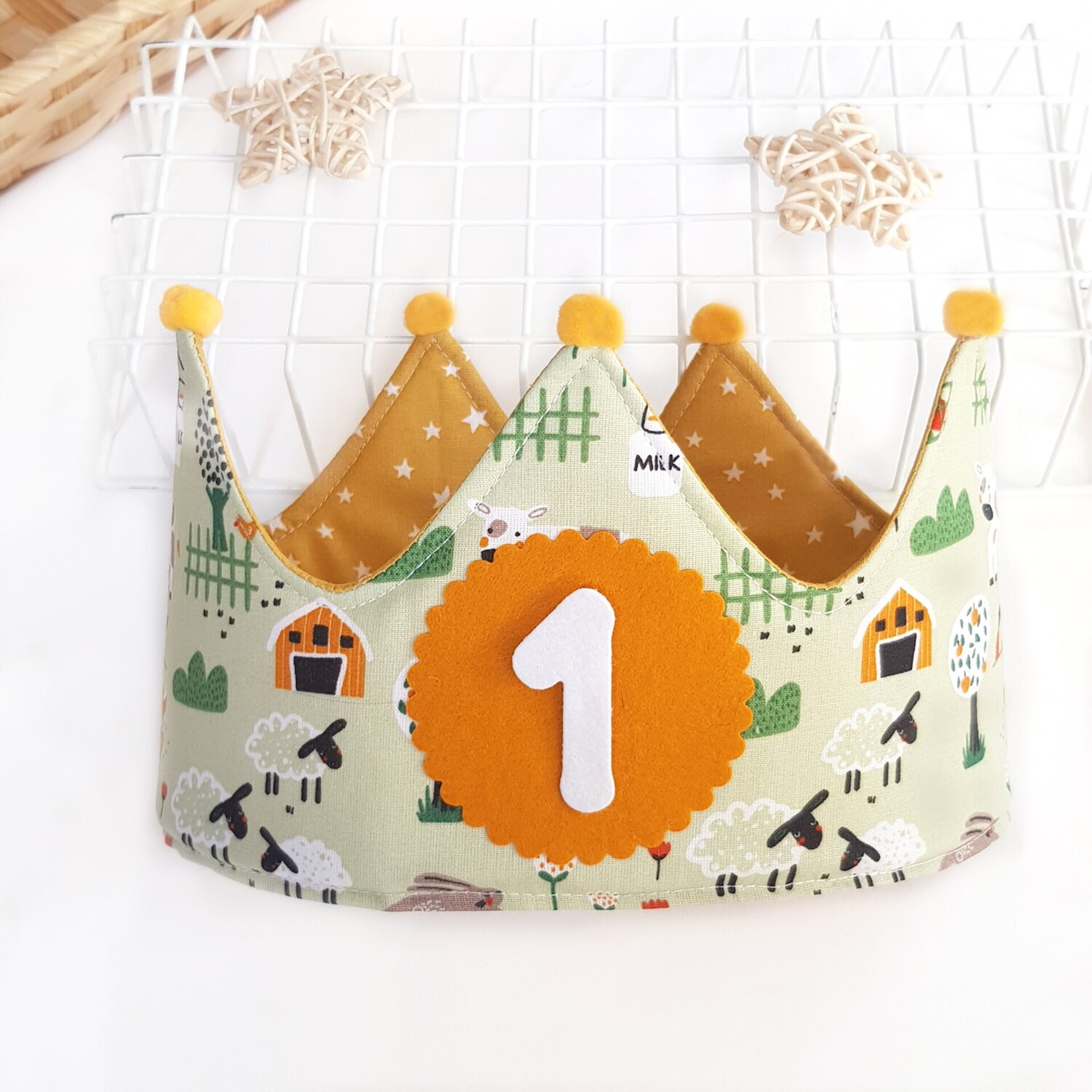 Conjunto cumpleaños corona y camiseta Animales de la granja - 2