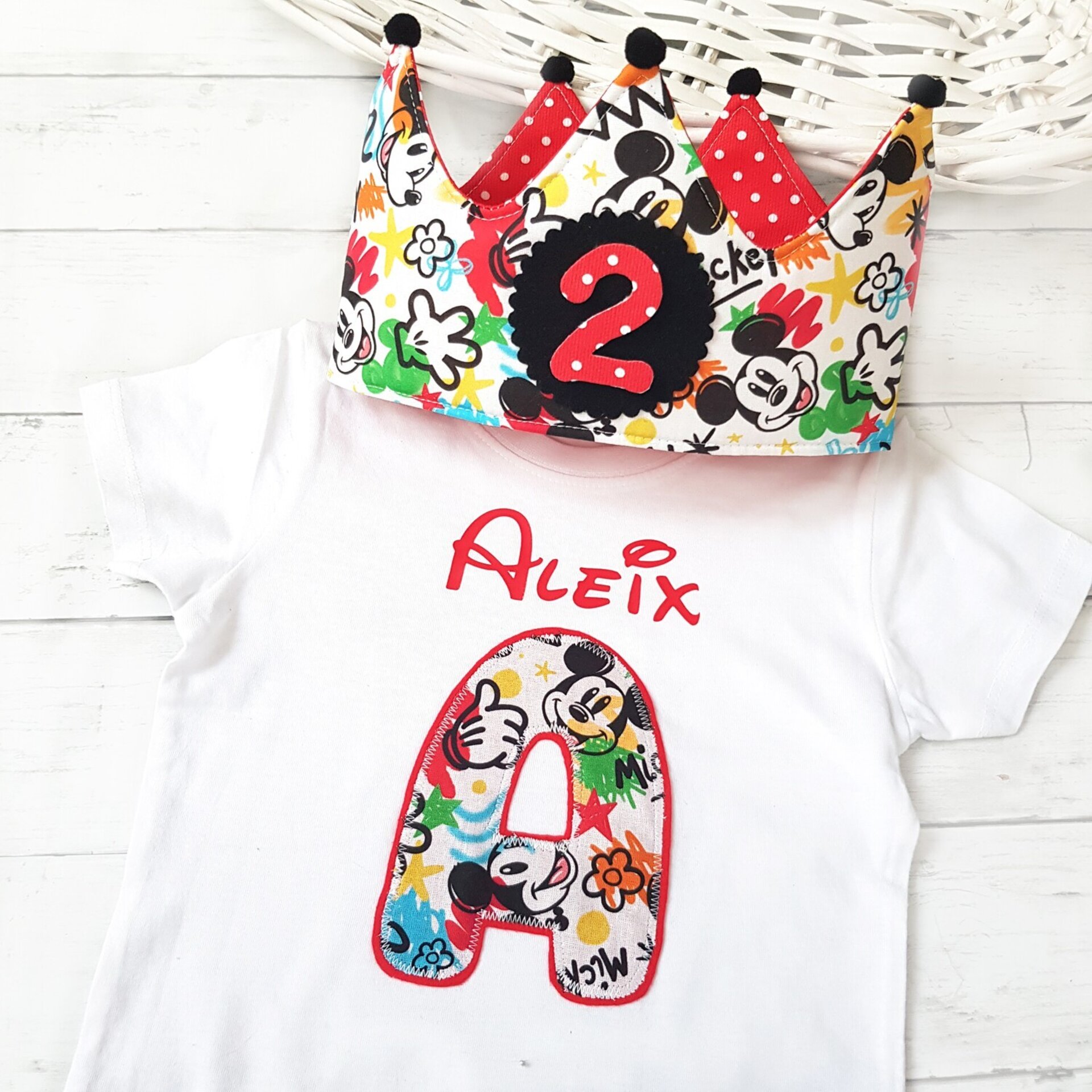 Conjunto cumpleaños corona y camiseta Mickey, Edición Limitada - 1