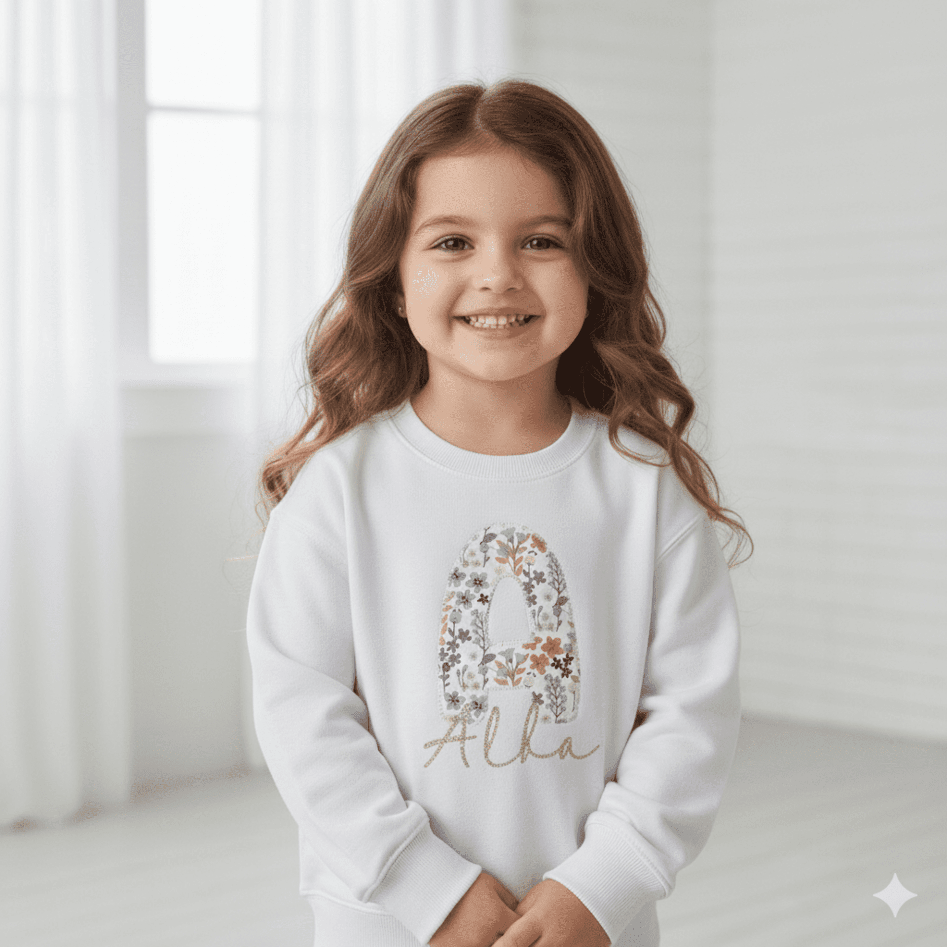 Sudadera niña personalizada con la inicial y nombre - 1