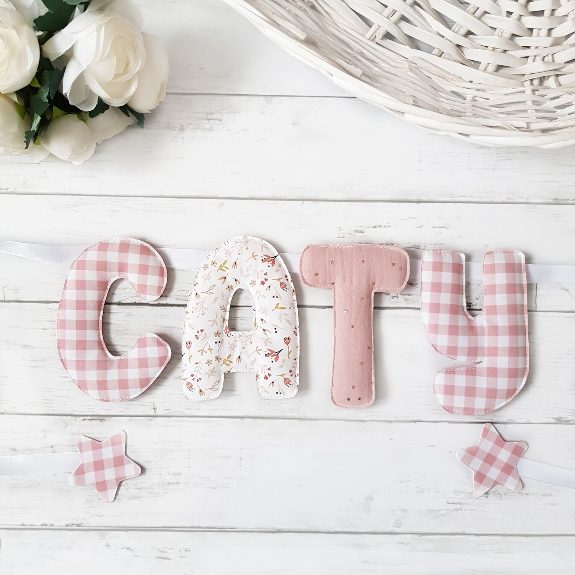 Guirnalda personalizada nombre, letras grandes 2-3 telas - 5