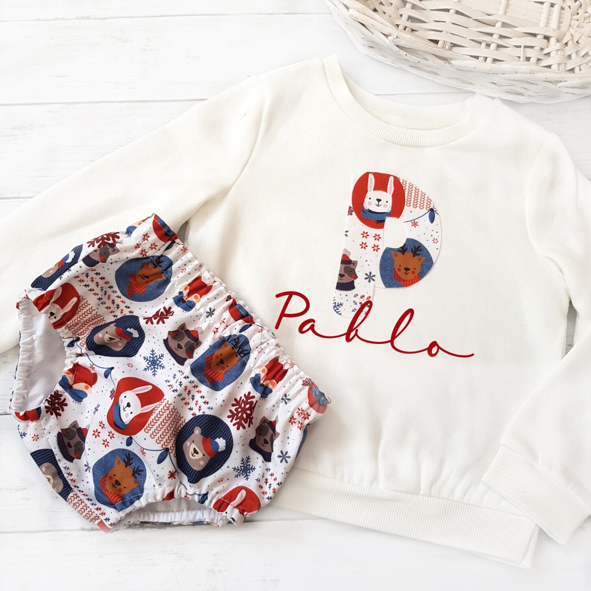 Conjunto Navidad sudadera y cubrepañal - 1
