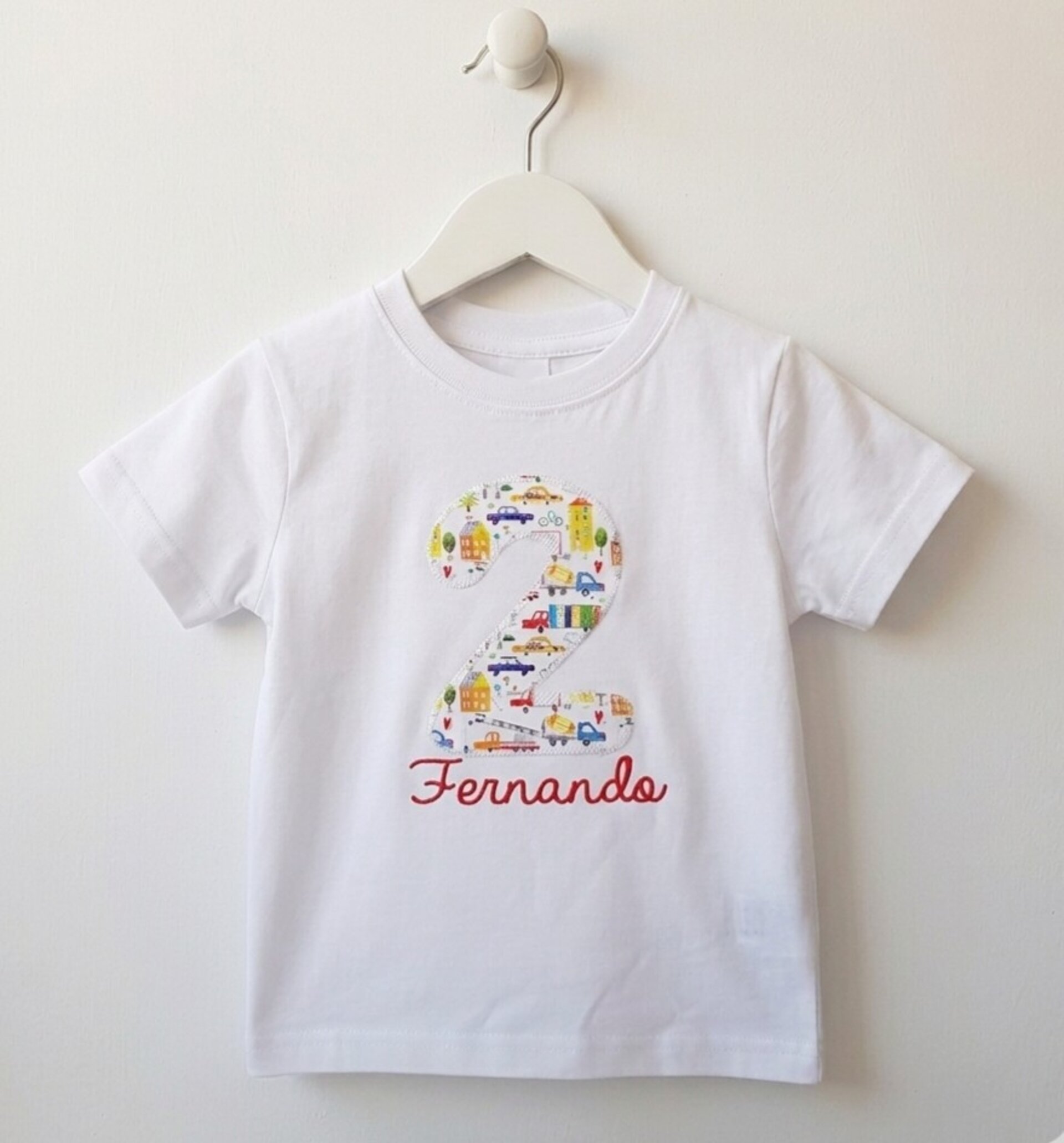 Camiseta personalizada con la número y el nombre Coches - 1