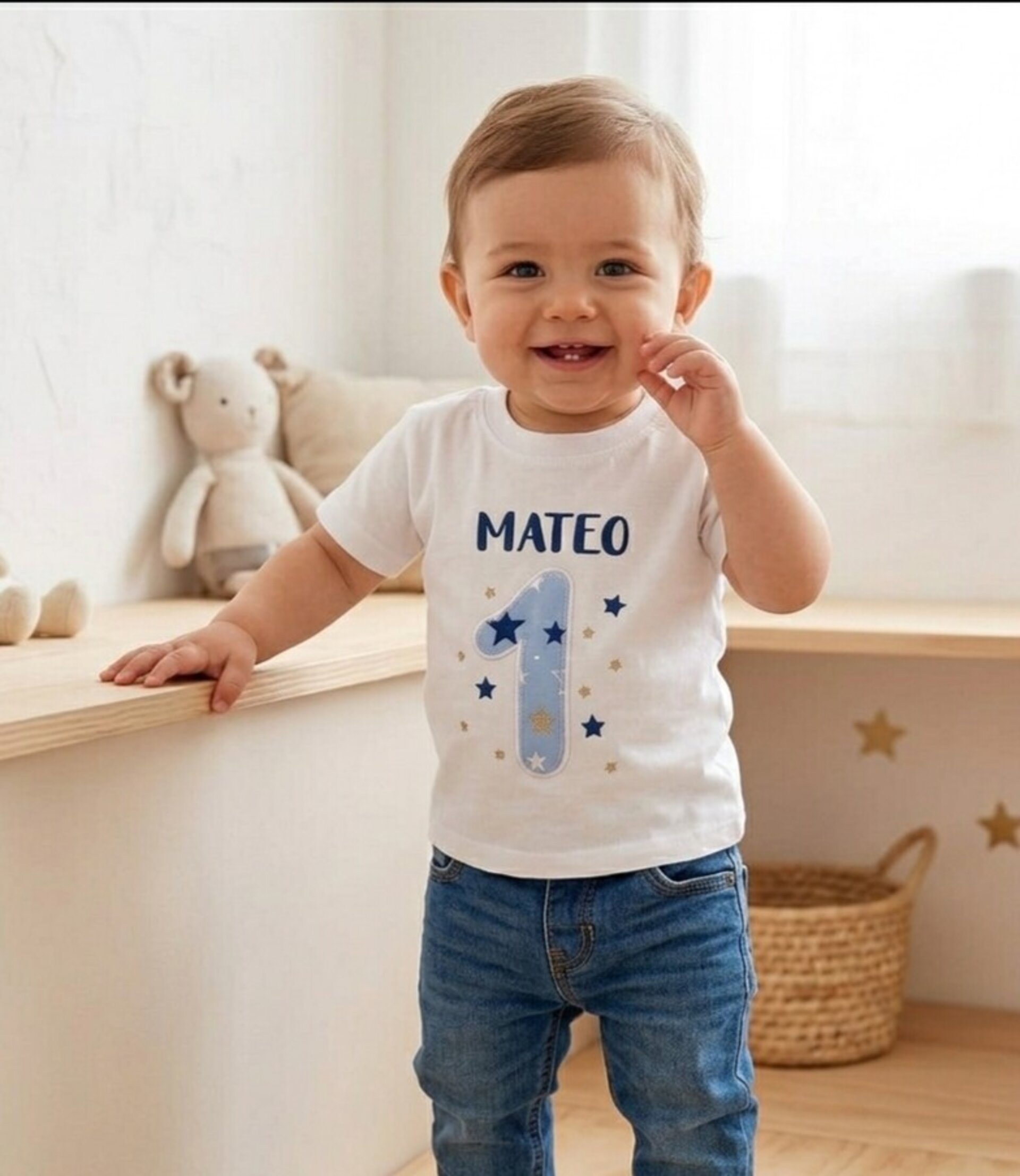 Camiseta personalizada Estrellas con el número y el nombre - 1