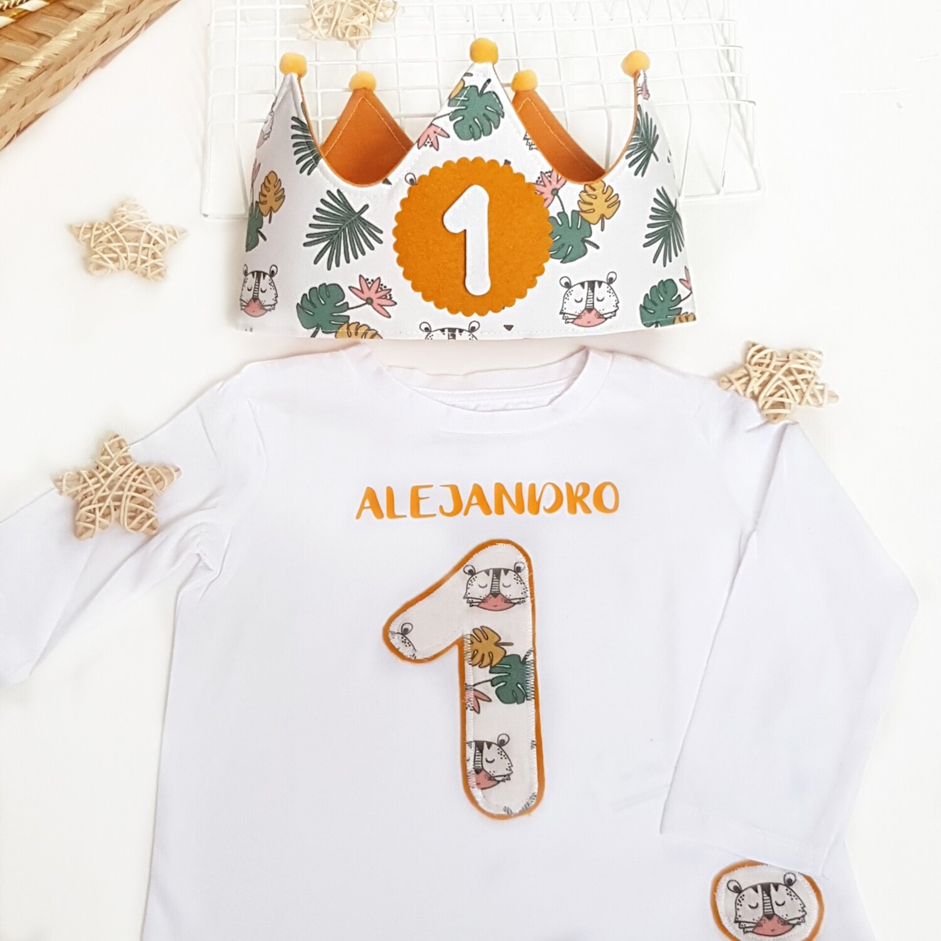 Conjunto cumpleaños corona y camiseta Tigres - 1