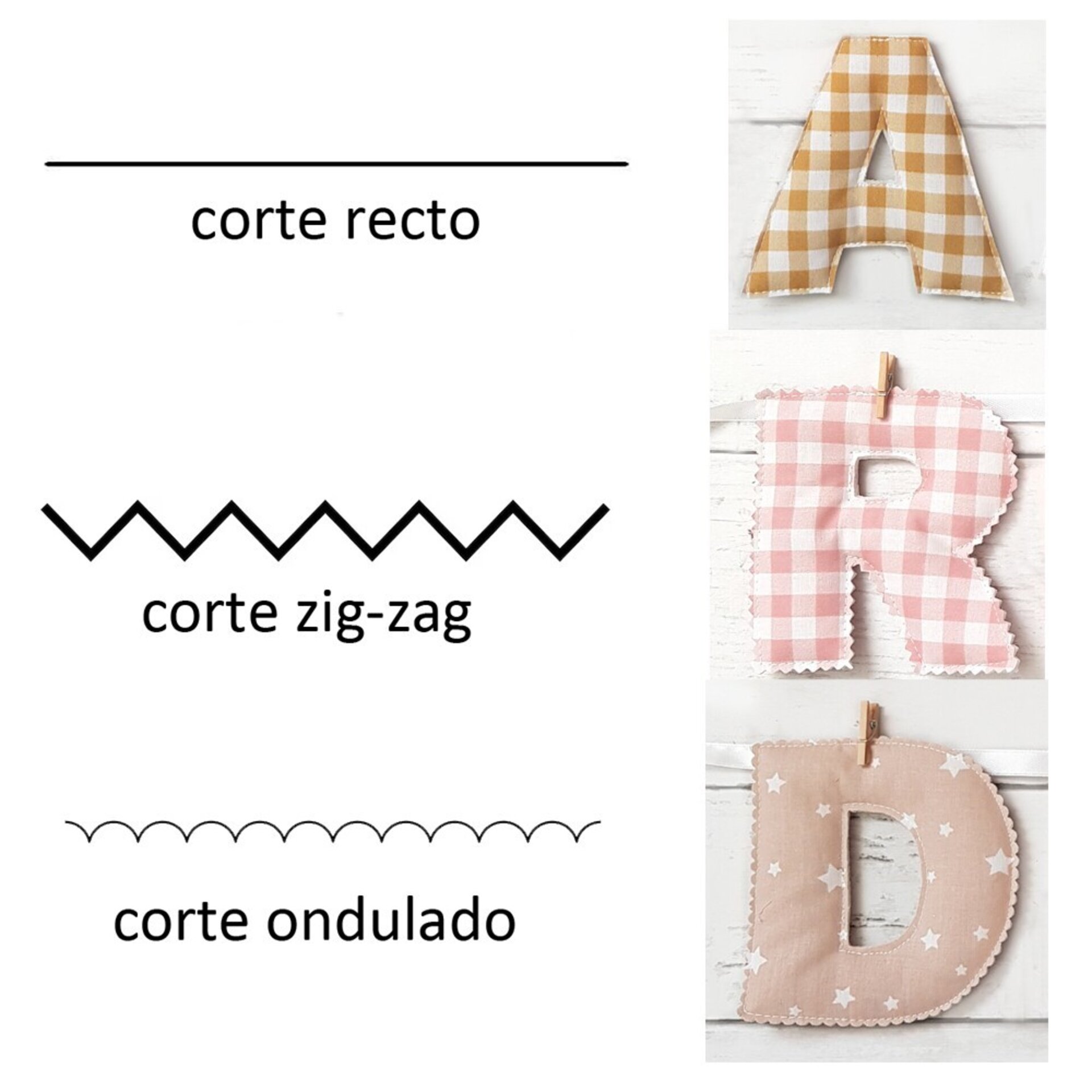 DISEÑA Guirnalda nombre bebé, 2-3 telas - 2