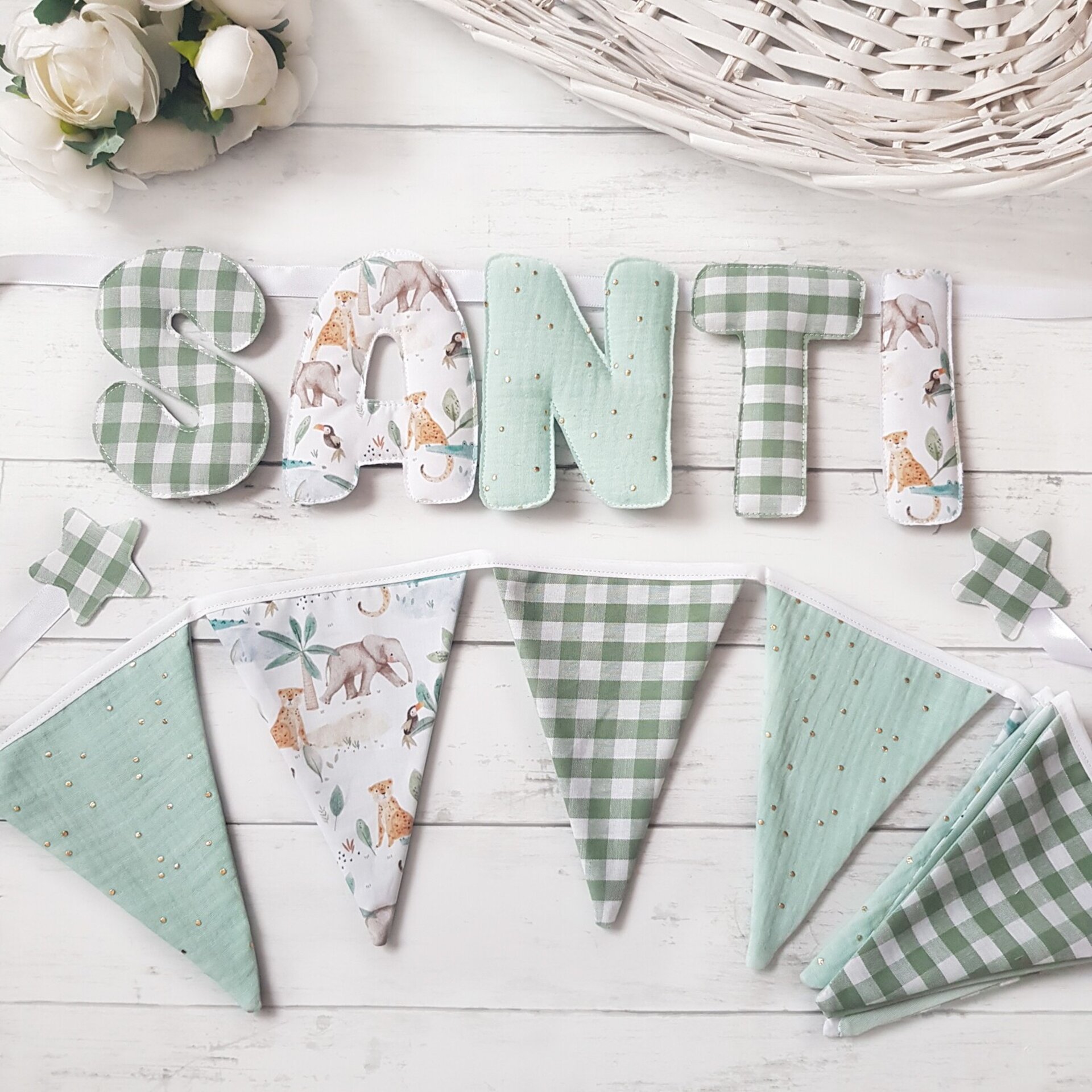 Pack guirnailda y banderines, 2-3 telas - 1