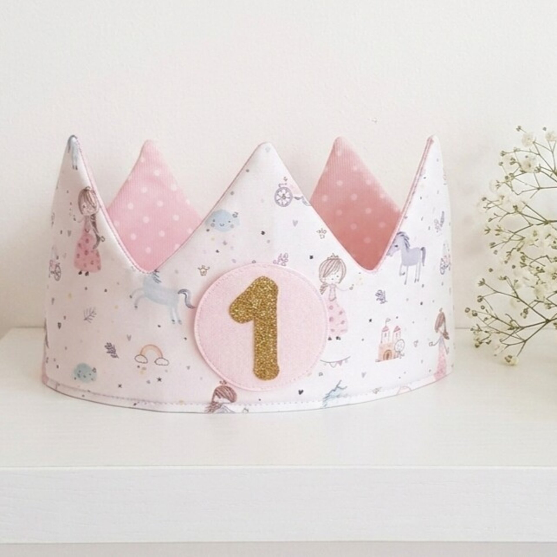 Corona cumpleaños Unicornios y Princesas - 1