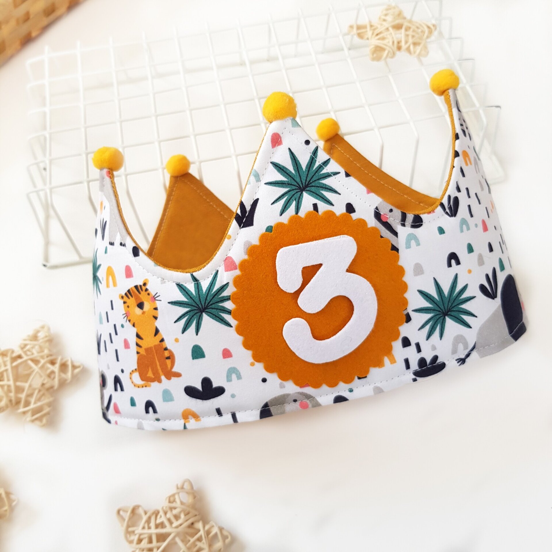 Conjunto cumpleaños corona y camiseta Animales de la Selva - 2