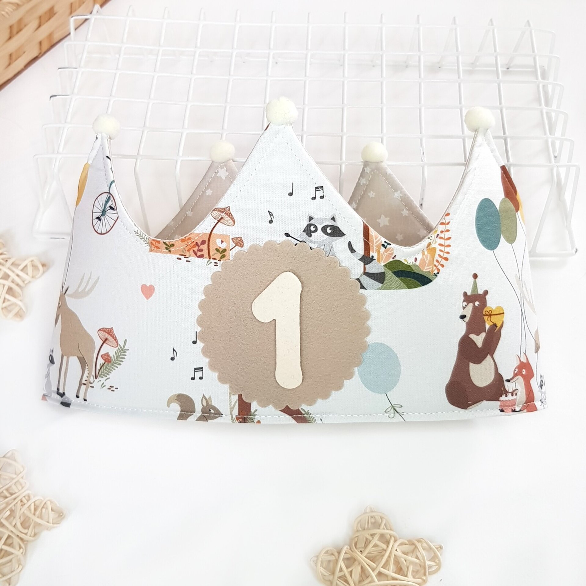 Conjunto cumpleaños corona y camiseta Animales del Bosque - 2