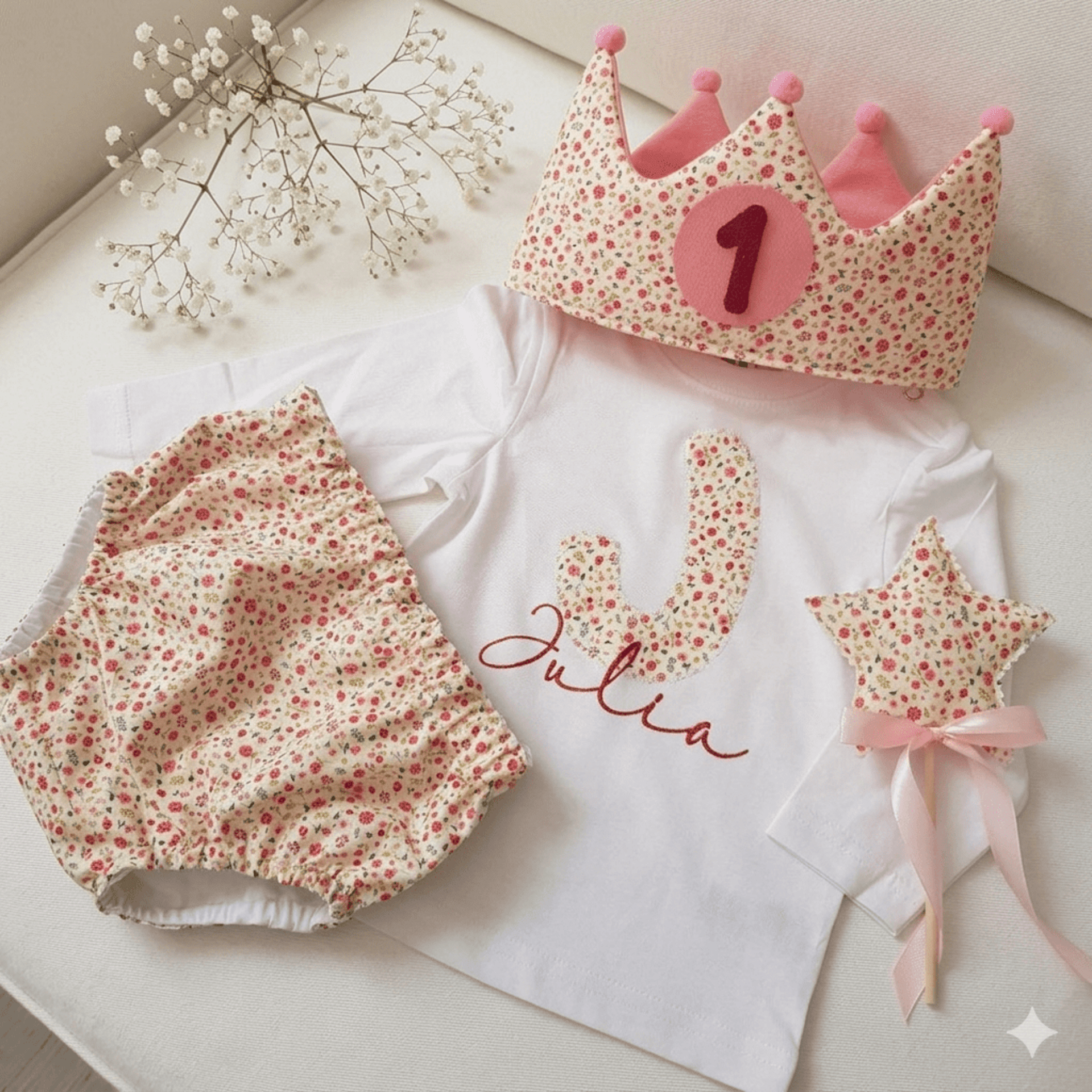 Conjunto cumpleaños mini Flores rosa - 2