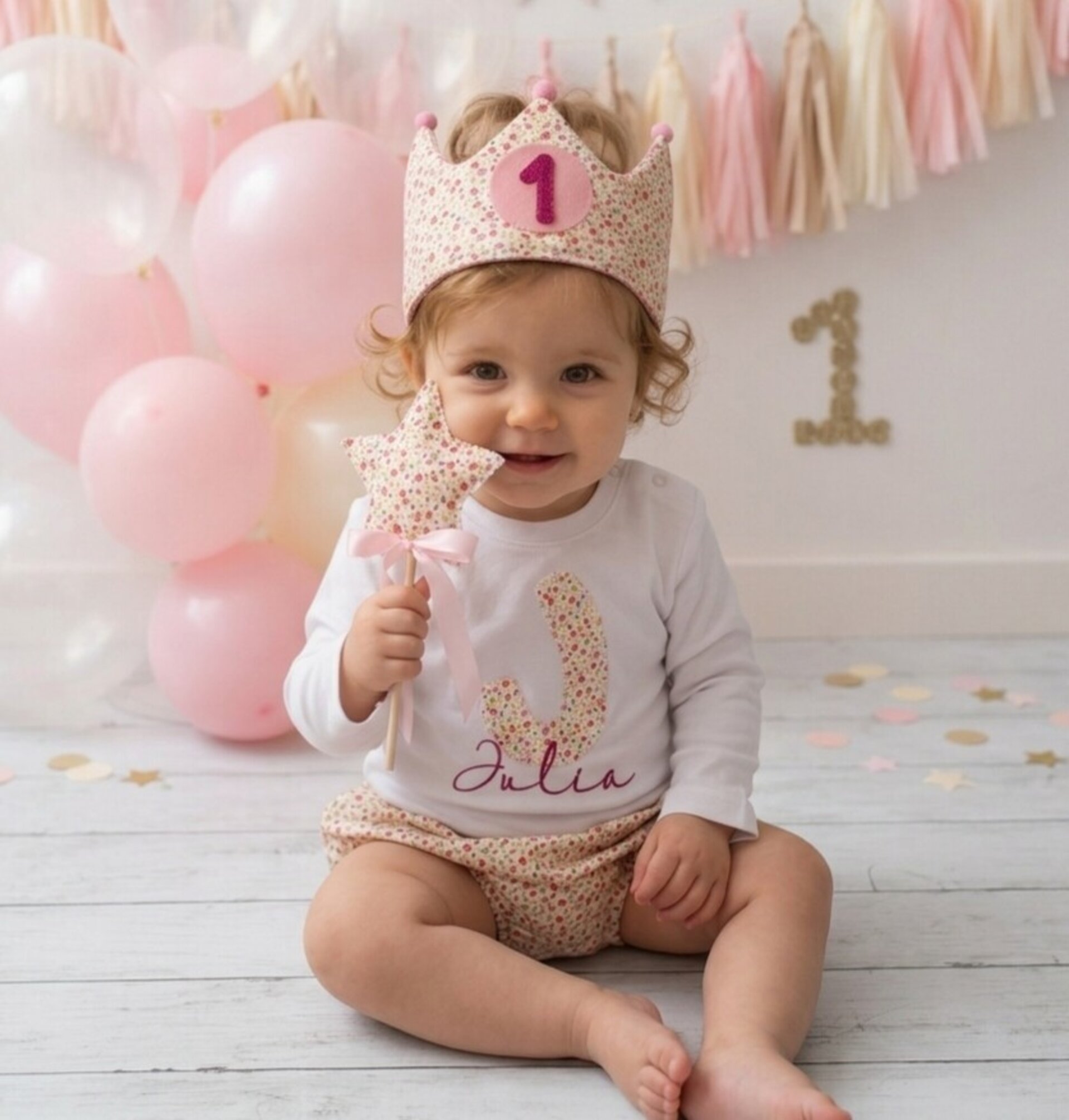 Conjunto cumpleaños mini Flores rosa - 1