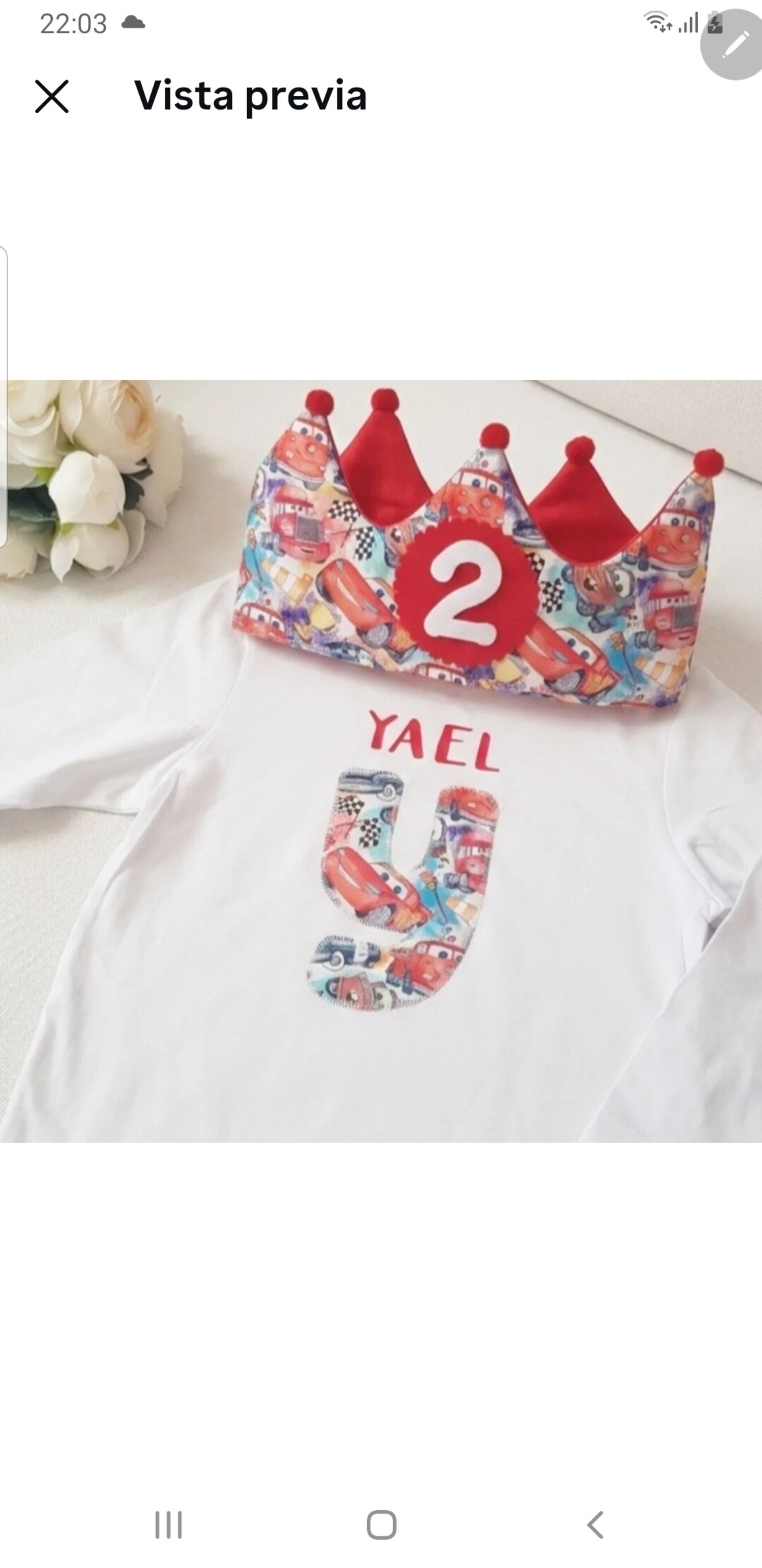 Conjunto cumpleaños corona y camiseta Cars - 2