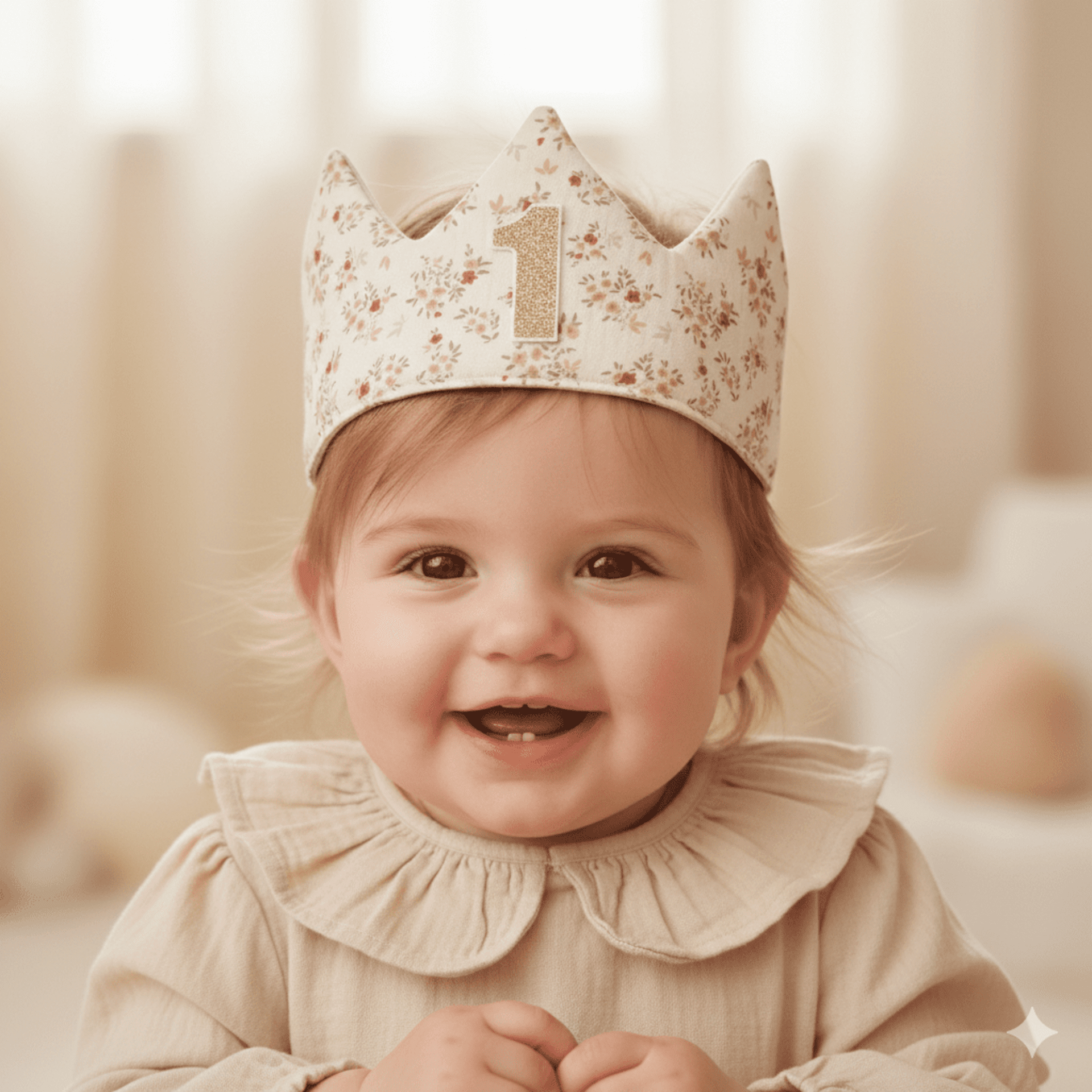 Corona cumpleaños REVERSIBLE Flores crudo - 2