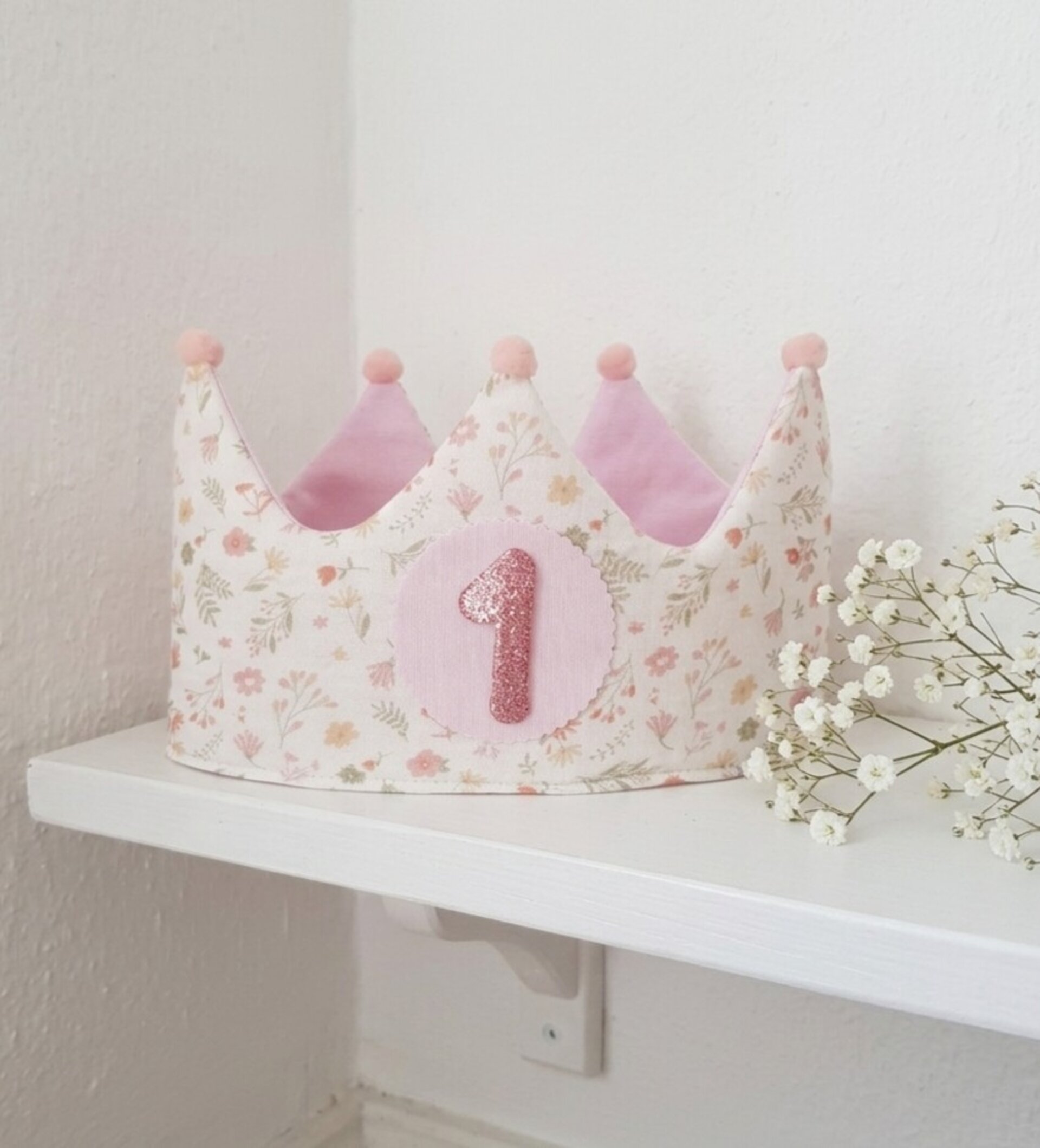 Corona cumpleaños muselina Flores - 1